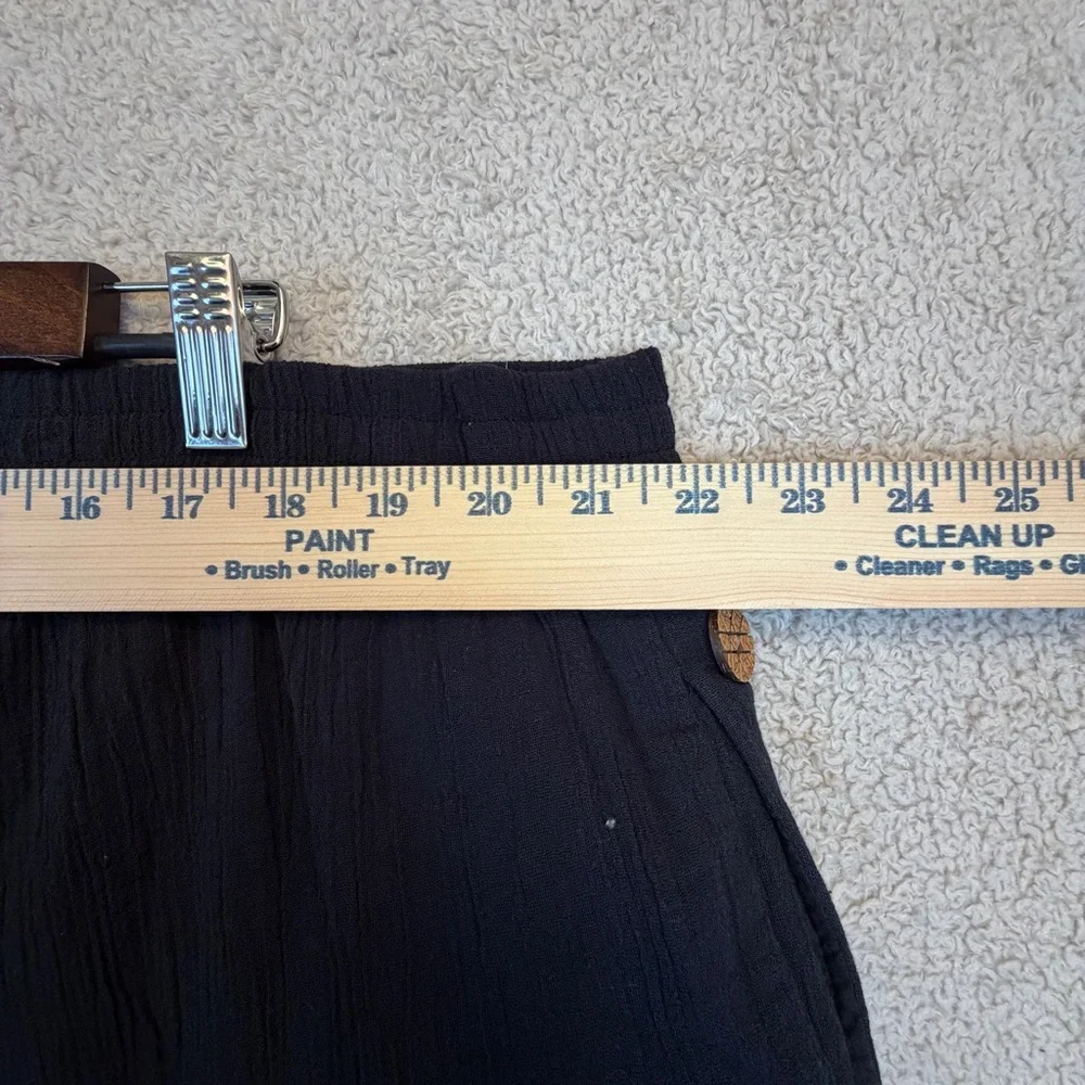 NWOT NorthStyle Black Cotton Wide-Leg Pants with Button Accents 2X - Picture 4 of 8